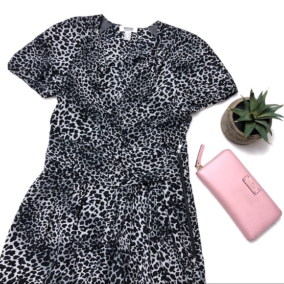 Moschino Dresses & Skirts - MOSCHINO Gray Black Leopard Print Dress